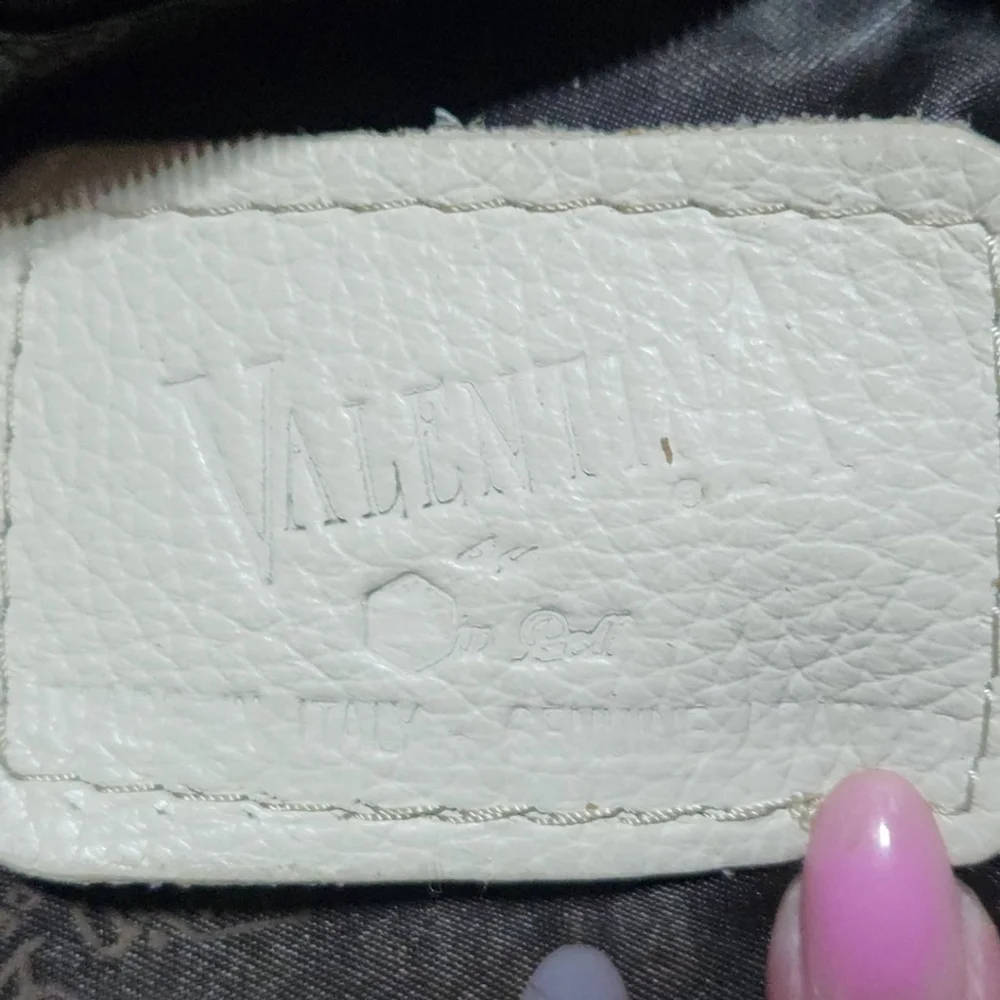 Valentina Italy Leather Handbag White Brown Medium - Picture 9 of 16